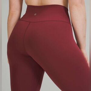 Lululemon Athletica Red Mulled Wine Wunder Under High Rise Tight 28” Size 12